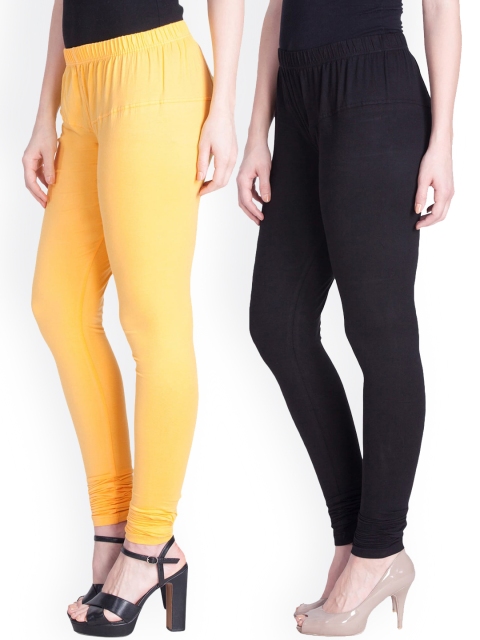 

LYRA Women Pack Of 2 Assorted Churidar-Length Leggings