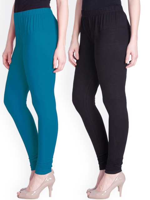 

LYRA Women Pack Of 2 Assorted Churidar-Length Leggings