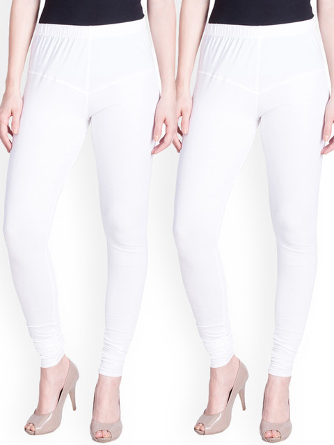 

LYRA Women Pack Of 2 Assorted Churidar Length Leggings, White