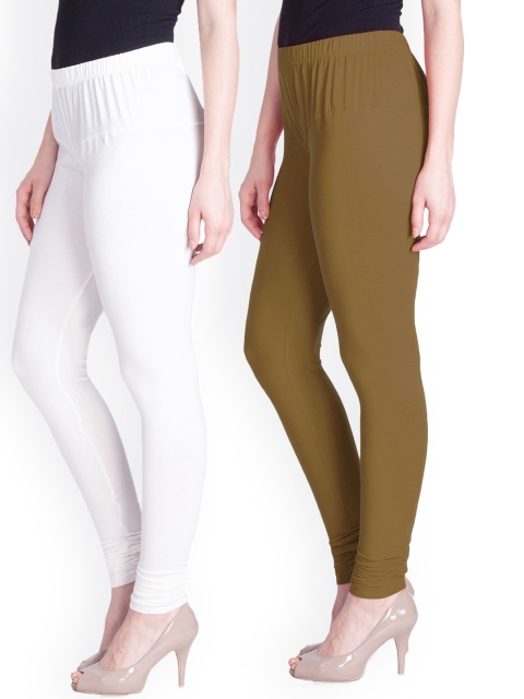 

LYRA Women Pack of 2 Assorted Churidar Length Leggings
