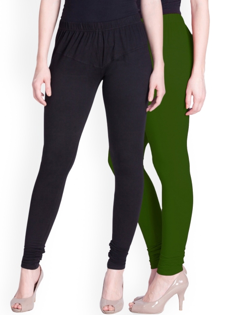 

LYRA Women Pack of 2 Assorted Churidar Length Leggings