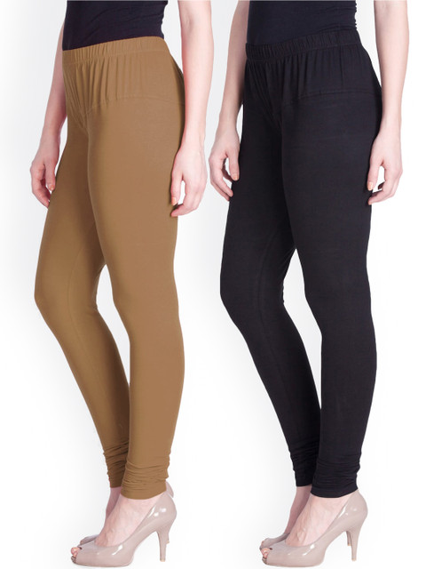 

LYRA Women Pack Of 2 Assorted Solid Churidar-Length Leggings