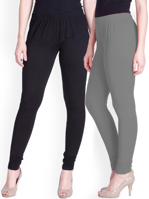 

LYRA Women Pack Of 2 Assorted Churidar Length Leggings