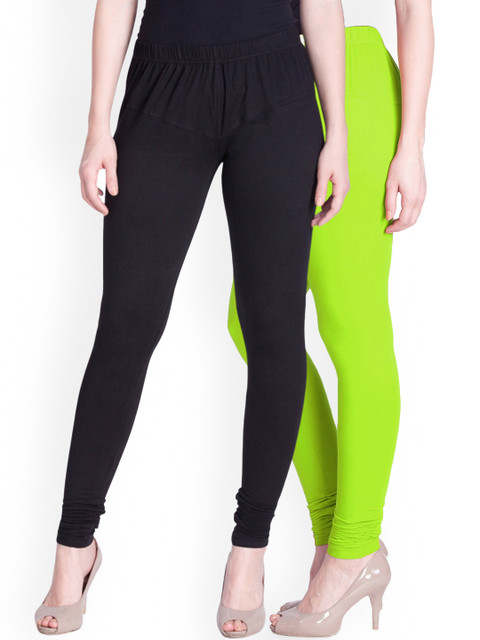

LYRA Women Pack of 2 Assorted Churidar Length Cotton Leggings