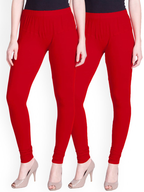 

LYRA Women Pack Of 2 Assorted Solid Churidar-Length Leggings