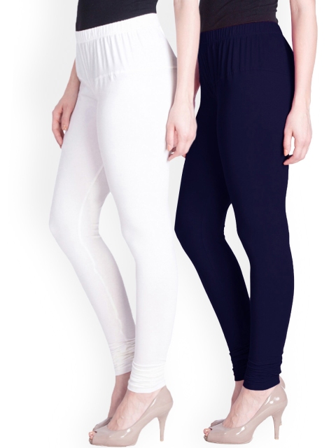 

LYRA Women Pack Of 2 Black & White Churidar-Length Leggings, Assorted