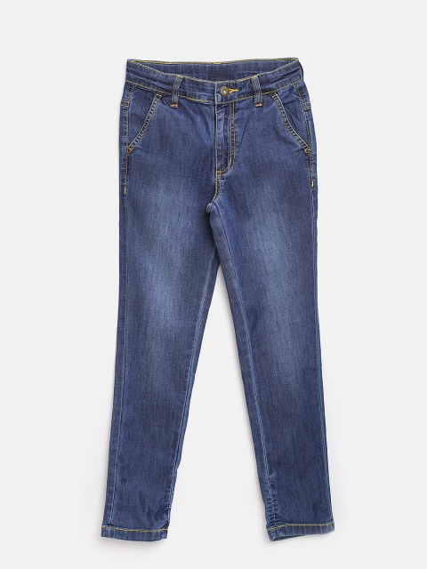 

YK Boys Blue Mid-Rise Clean Look Stretchable Jeans