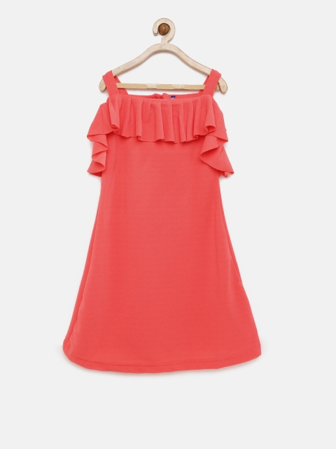 

YK Girls Pink Solid A-Line Dress