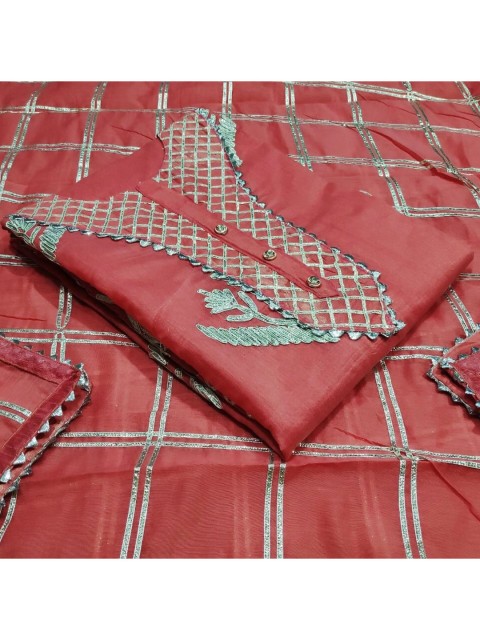 

KALINI Pink Unstitched Dress Material