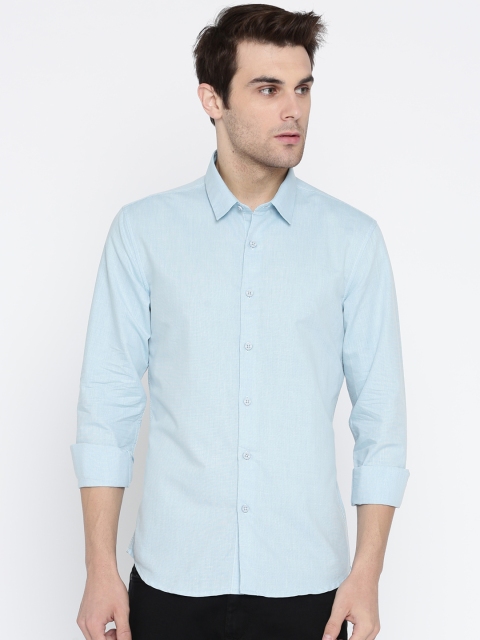 

HERE&NOW Men Blue Regular Fit Solid Casual Shirt