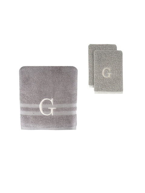 

LUSH & BEYOND Set Of 3 Grey Solid 500 GSM Pure Cotton Towel