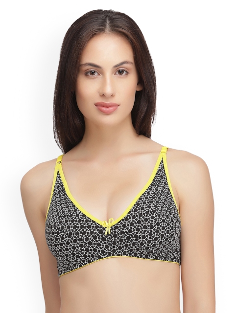 

Clovia Black Printed Non-Wired Non Padded Everyday Bra