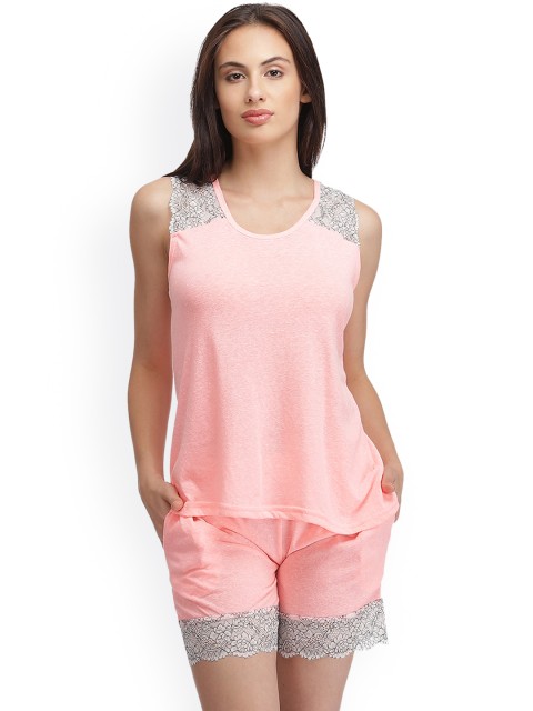 

Clovia Pink Night Suit LS0191P22XL