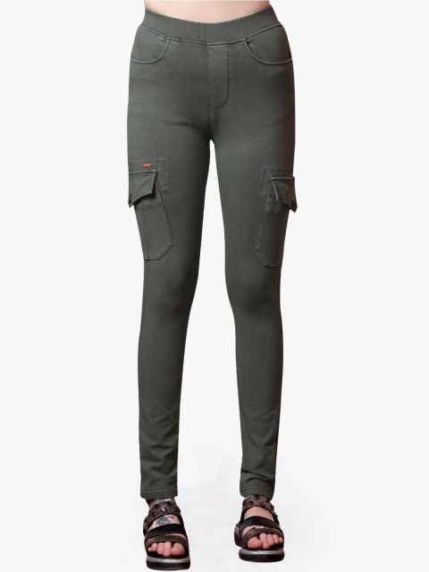 

FCK-3 Women Olive Green Hottie Slim Fit High-Rise Coloured Stretchable Jeans
