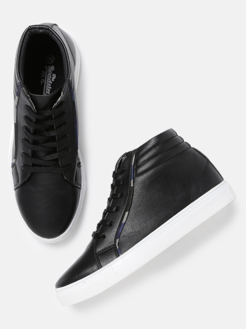 

Roadster Women Black Solid High-Top Sneakers