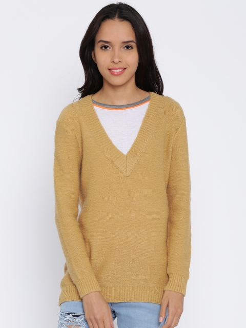

FOREVER 21 Women Brown Solid Pullover Sweater