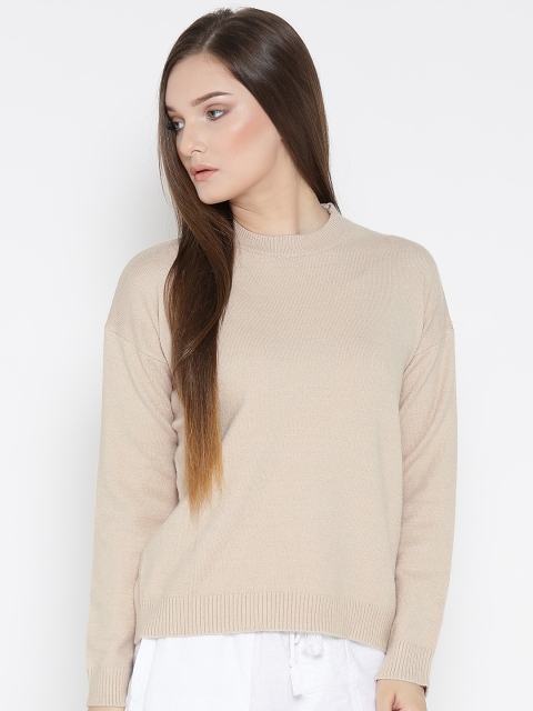 

FOREVER 21 Women Beige Solid Sweater