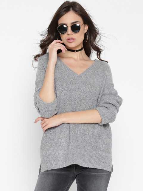 

FOREVER 21 Women Grey Solid Sweater