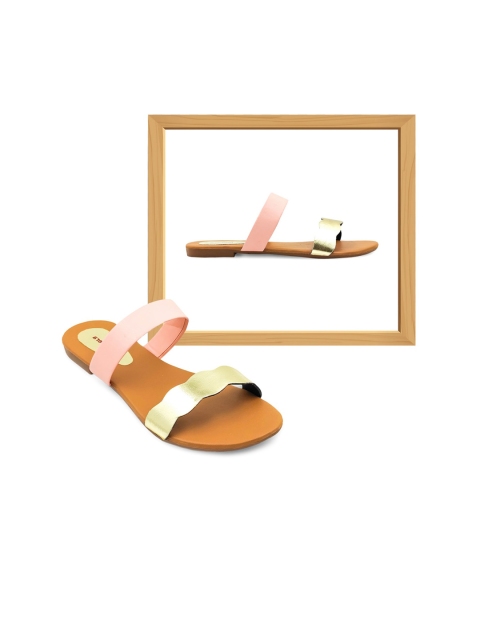 

Sayera Women Pink Colourblocked Open Toe Flats