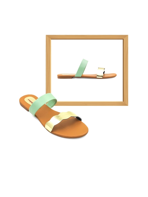 

Sayera Women Green Colourblocked Open Toe Flats