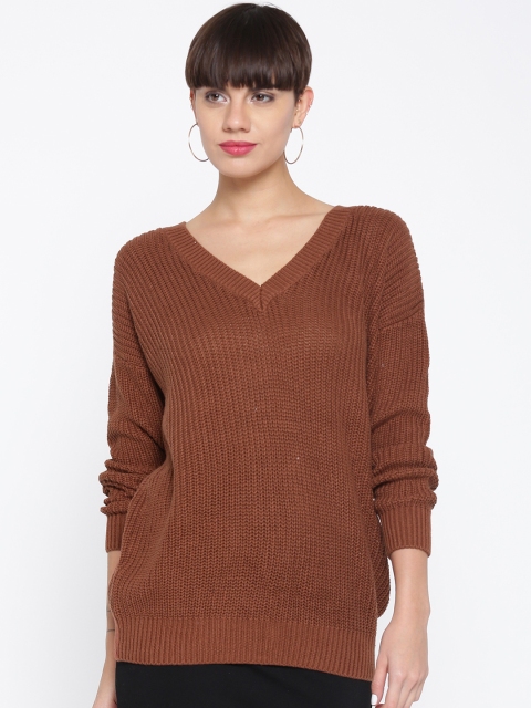 

FOREVER 21 Women Brown Solid Sweater