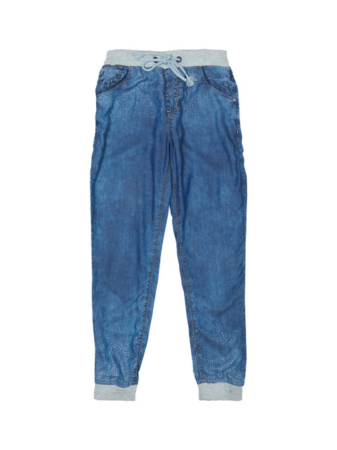 

Gini and Jony Girls Blue Printed Detail Washed Joggers