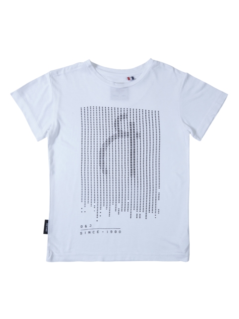 

Gini and Jony Boys Off-White Printed Round Neck T-shirt