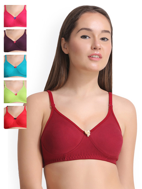 

Leading Lady Pack of 6 Full-Coverage Bras LLDINKY-6-RN-PP-MR-PG-RG-RD, Multi