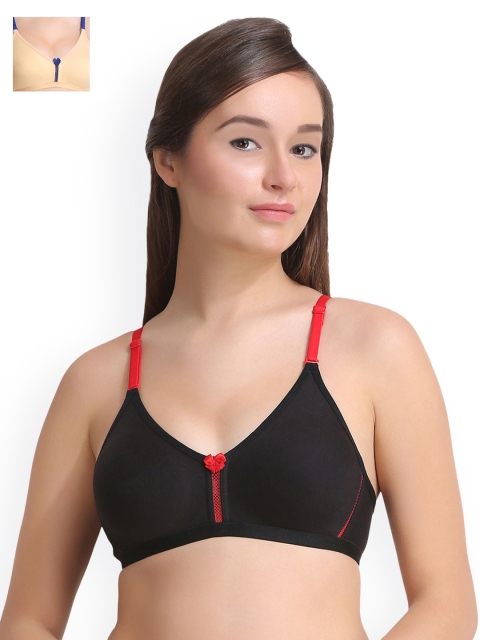 

Leading Lady Pack of 2 Full-Coverage Bras LLDONA-2-SKN-BLK, Black