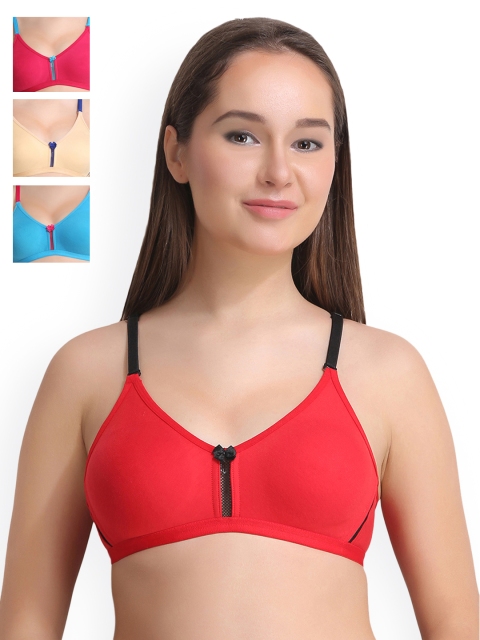 

Leading Lady Pack of 4 Full-Coverage Bras LLDONA-4-RN-RD-SKN-SKY, Beige