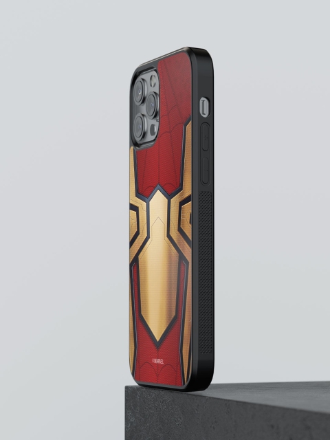 

macmerise Maroon Integrated Spider Logo Design Printed iPhone 12 Pro Max Bumper Case