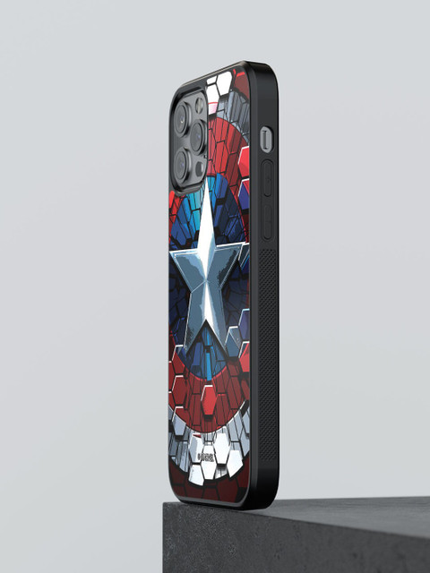 

macmerise Red & Blue Hex Shield Printed iPhone 12 Pro Max Bumper Mobile Phone Case