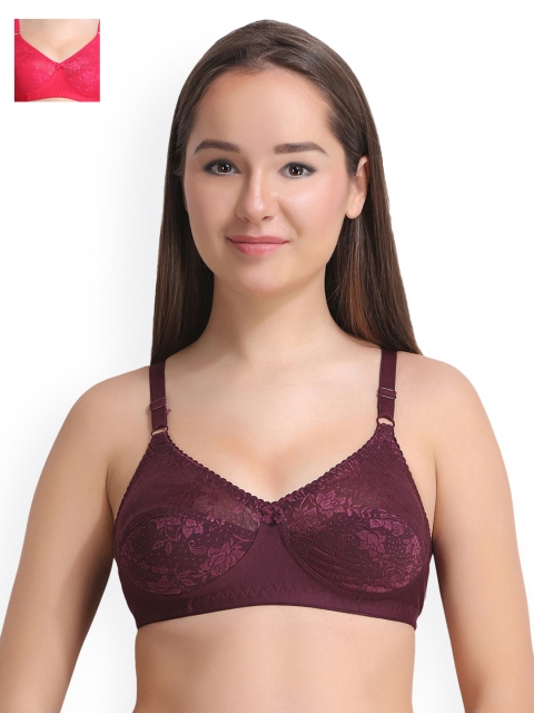 

Leading Lady Pack of 2 Lace Everyday Bras LLNANCY-2-RN-PP, Magenta