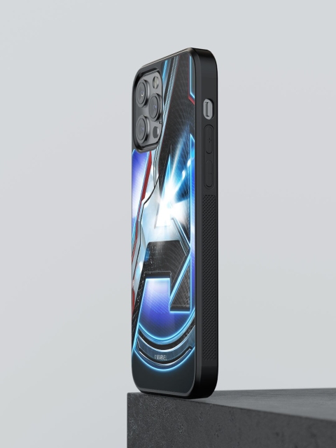 

macmerise Black & Blue Printed Endgame Logo Design iPhone 12 Pro Max Phone Back Case