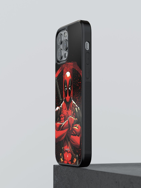 

macmerise Black & Red Deadpool Stance Design Printed iPhone 12 Pro Max Back Case