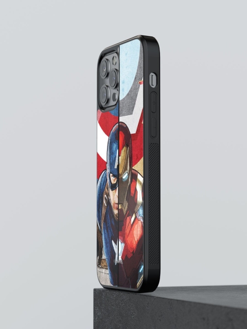 

macmerise Black & Red Man Vs Machine Design Printed iPhone 12 Pro Max Back Case