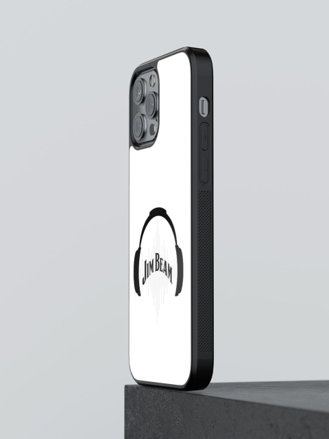 

macmerise White & Black Printed Jim Beam Solid Sound iPhone 12 Pro Max Bumper Phone Back Case