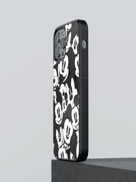

macmerise Black & White Mickey Smileys Printed iPhone 12 Pro Max Back Case