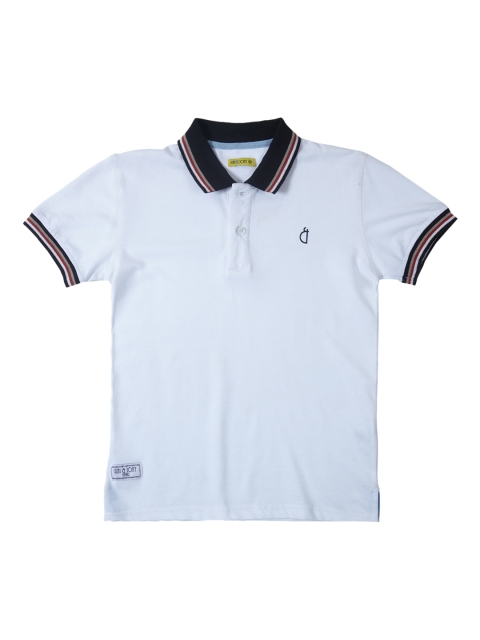 

Gini and Jony Boys White Solid Polo Collar T-shirt