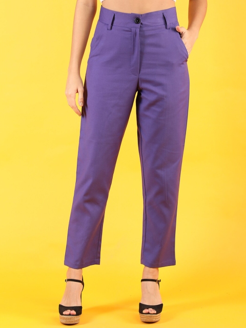 

Dlanxa Women Purple Solid Trousers