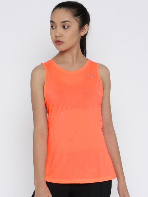 

Puma Women Neon Pink Solid Core-Run Tank Top