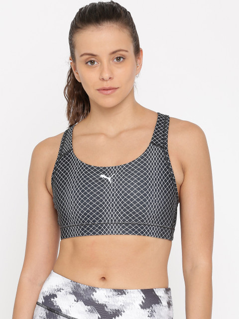 

Puma Black & White Printed Non-Wired PWRSHAPE Forever Graphic Sports Bra 51460326