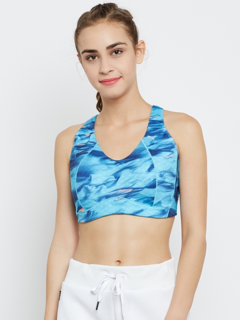 

Puma Women Blue Printed PWRRUN Graphic Training Bra