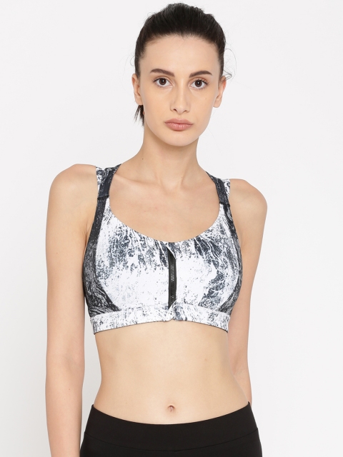 

Puma Off-White & Black Printed Non-Wired PWRSHAPE CLASH Sports Bra 51599401