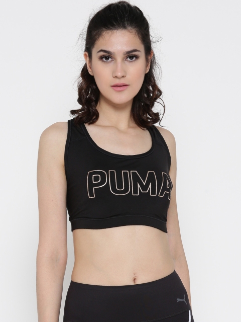 

Puma Black PWRSHAPE Forever Pad Logo Print Non-Wired Sports Bra 51600501