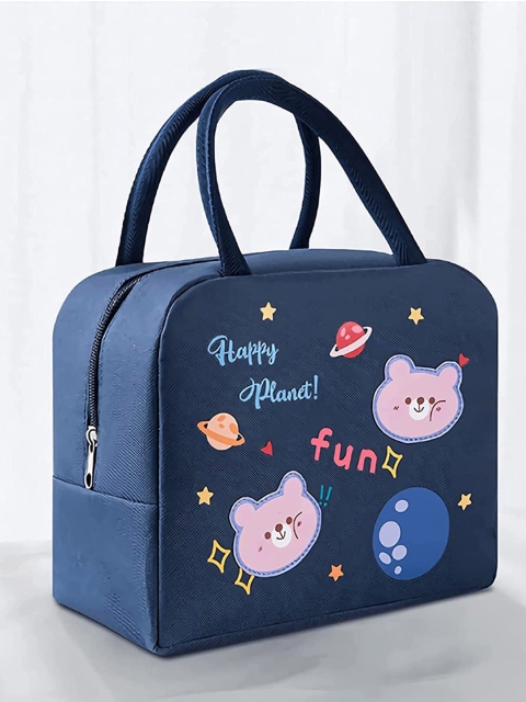 

HOUSE OF QUIRK Pink & Blue Printed Insulated Lunch Bag