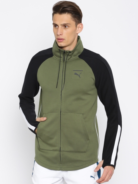 

Puma Men Olive Green Solid Evo T7 Sporty Jacket