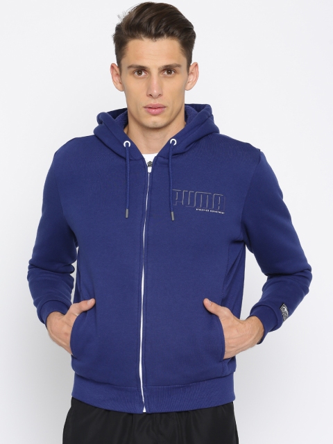 

Puma Men Blue STYLE Athletics FZ Sherpa Hooded Sweatshirt