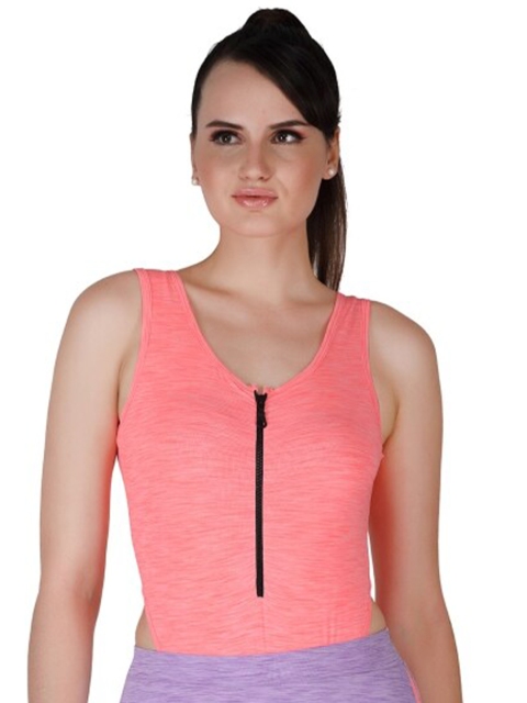 

La Aimee Women Pink Round Neck Tank Top
