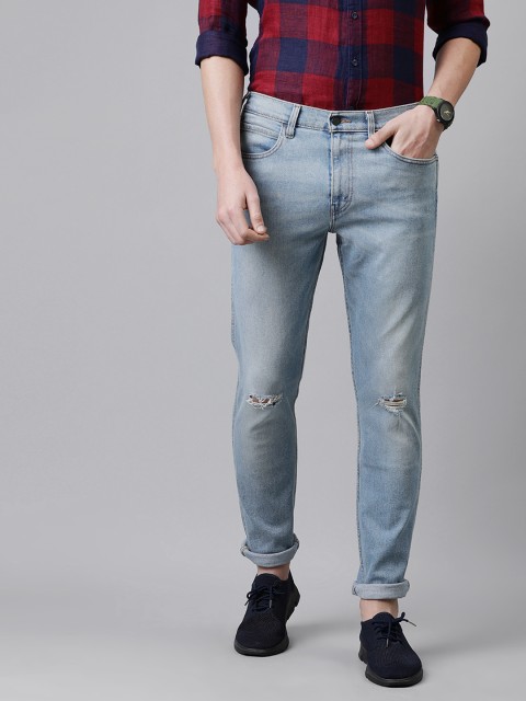 

Levis Men Blue 512 Slim Tapered Fit Mid-Rise Mildly Distressed Stretchable Jeans